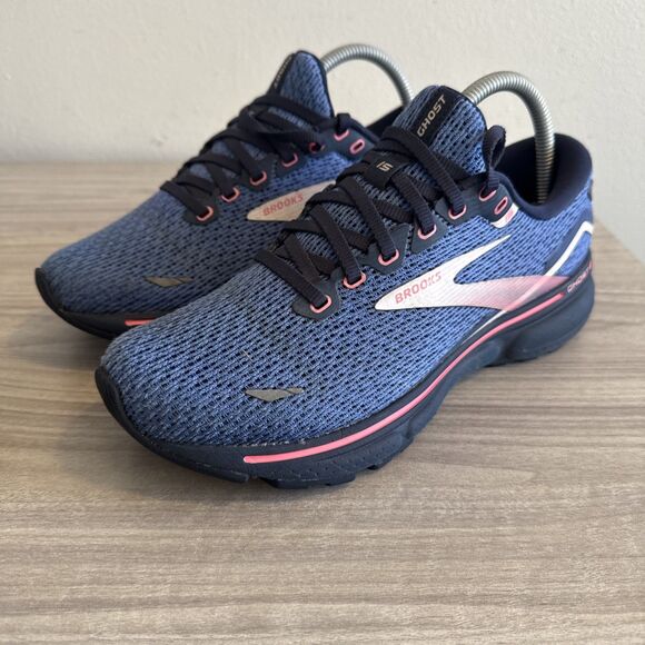Brooks Ghost 15 Womens Size 8 Blue Pink Black Athletic Running Shoes Sneakers - Picture 5 of 11